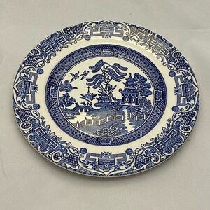 English Ironstone Tableware EIT 1960s Blue Willow Plate, Vintage EUC
